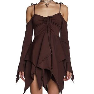 F IS FOR FAIRIES HANDKERCHIEF DRESS - BROWN dollskill 2XL